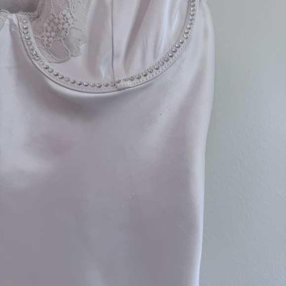 Victoria Secret Satin Bridal Slip Dress with Rhinestone sparkles and lace cups - Picture 3 of 8